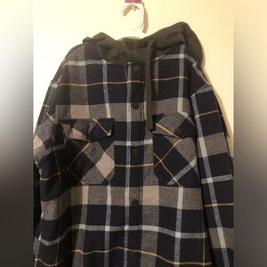 NWT Hawke & Co Navy Plaid hoodie